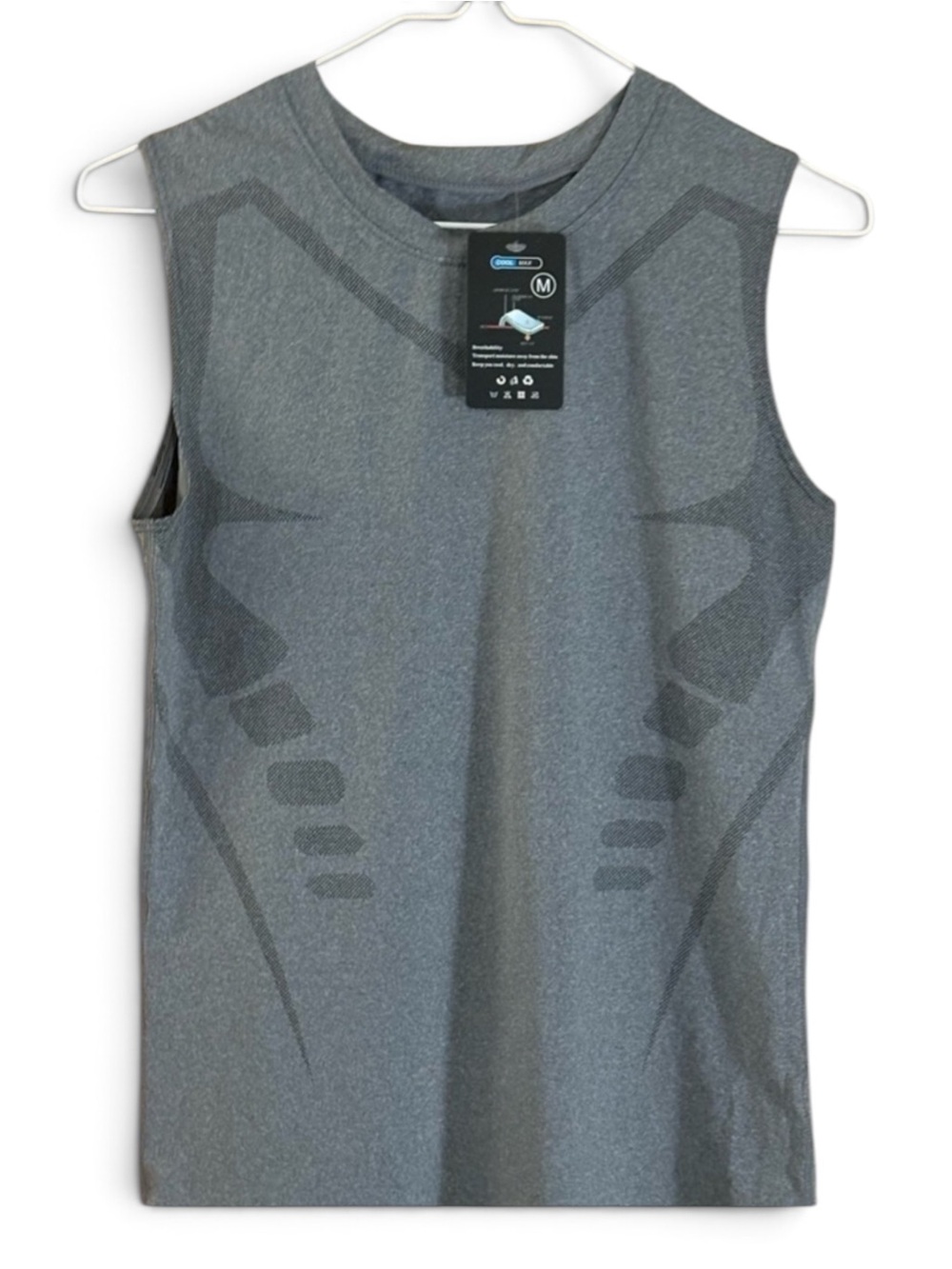 Light and Dark Gray Athletic Graphic Cool Max Breathable Tank Top